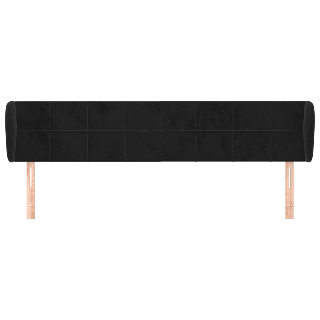 Tête de lit avec oreilles Noir 183x23x78/88 cm Velours - XIOS