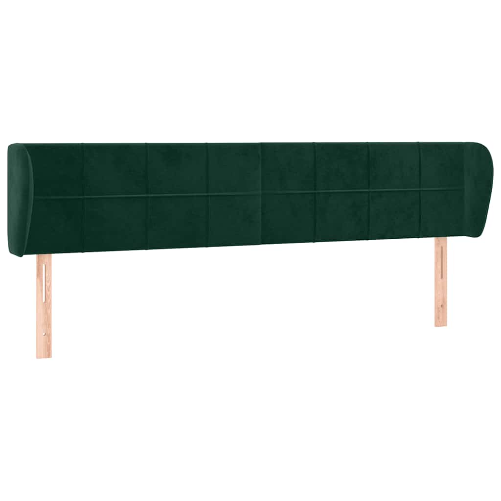 Tête de lit avec oreilles Vert foncé 183x23x78/88 cm Velours - XIOS