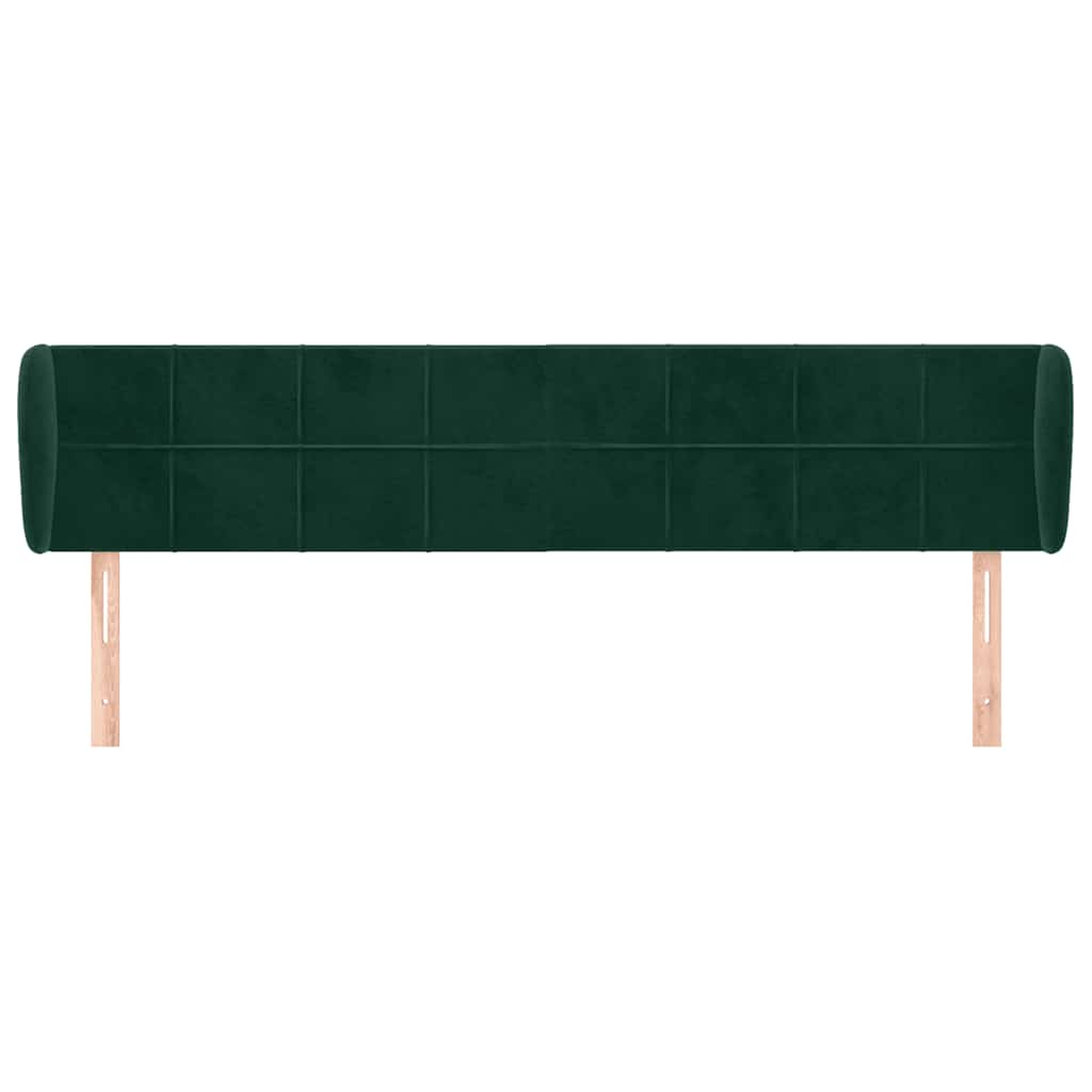 Tête de lit avec oreilles Vert foncé 183x23x78/88 cm Velours - XIOS