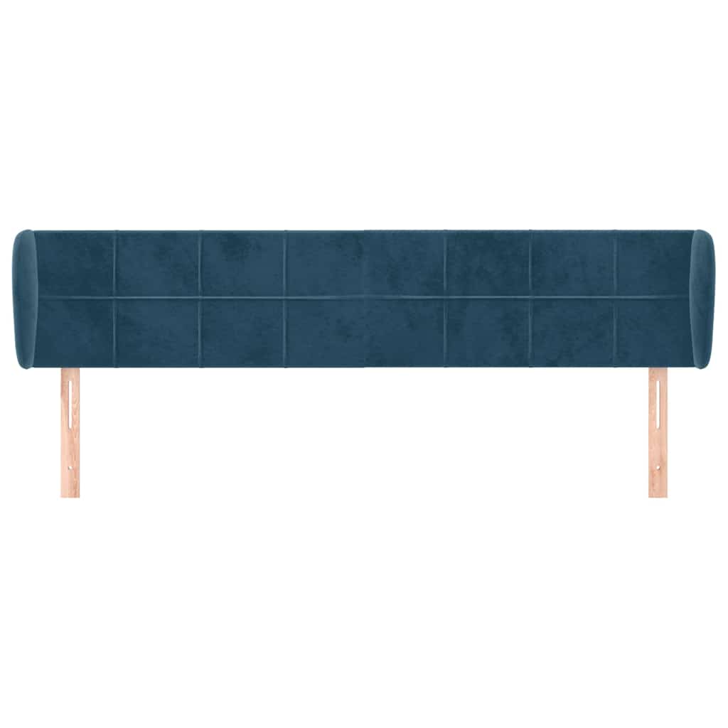 Tête de lit avec oreilles Bleu foncé 183x23x78/88 cm Velours - XIOS