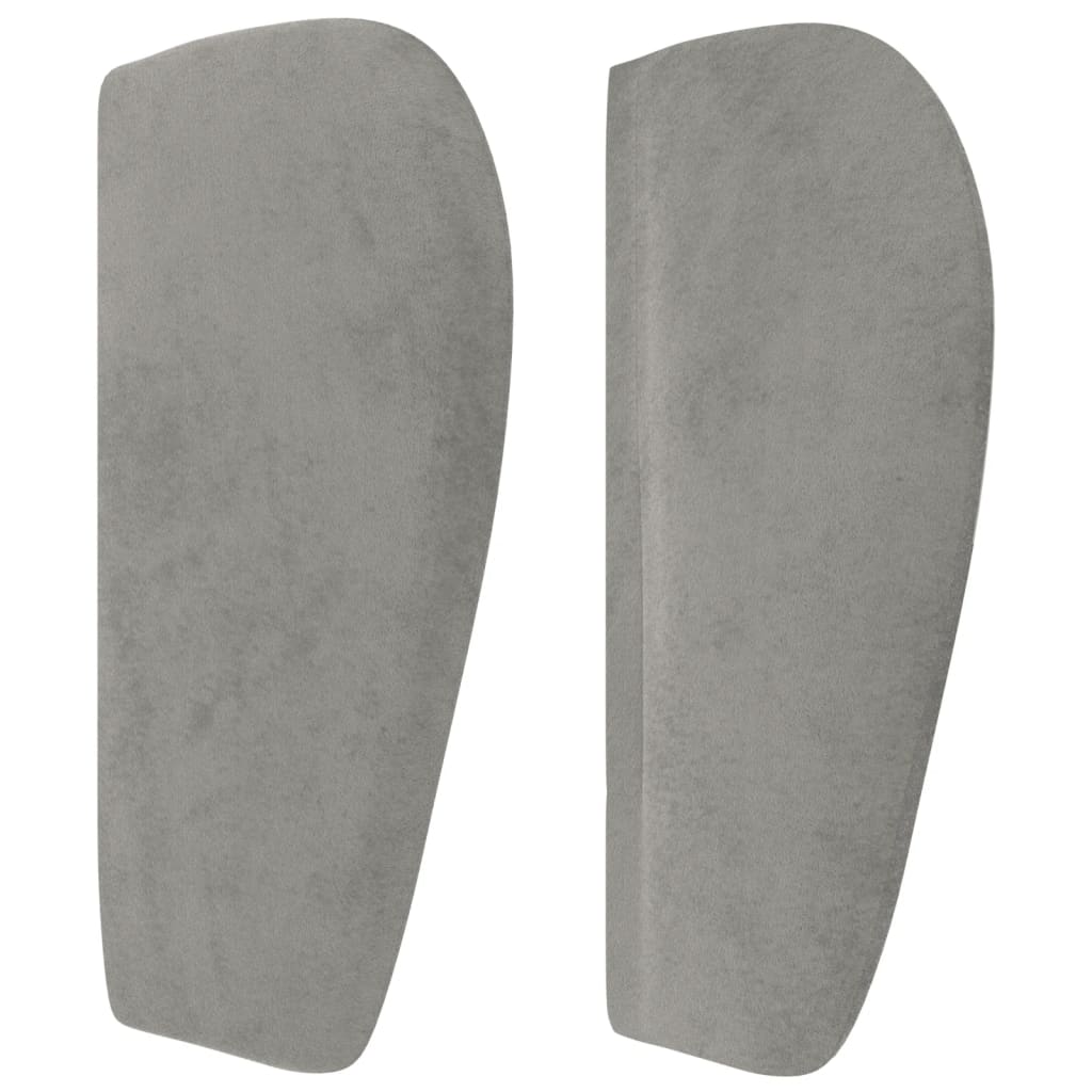 Tête de lit avec oreilles Gris clair 203x23x78/88 cm Velours - XIOS