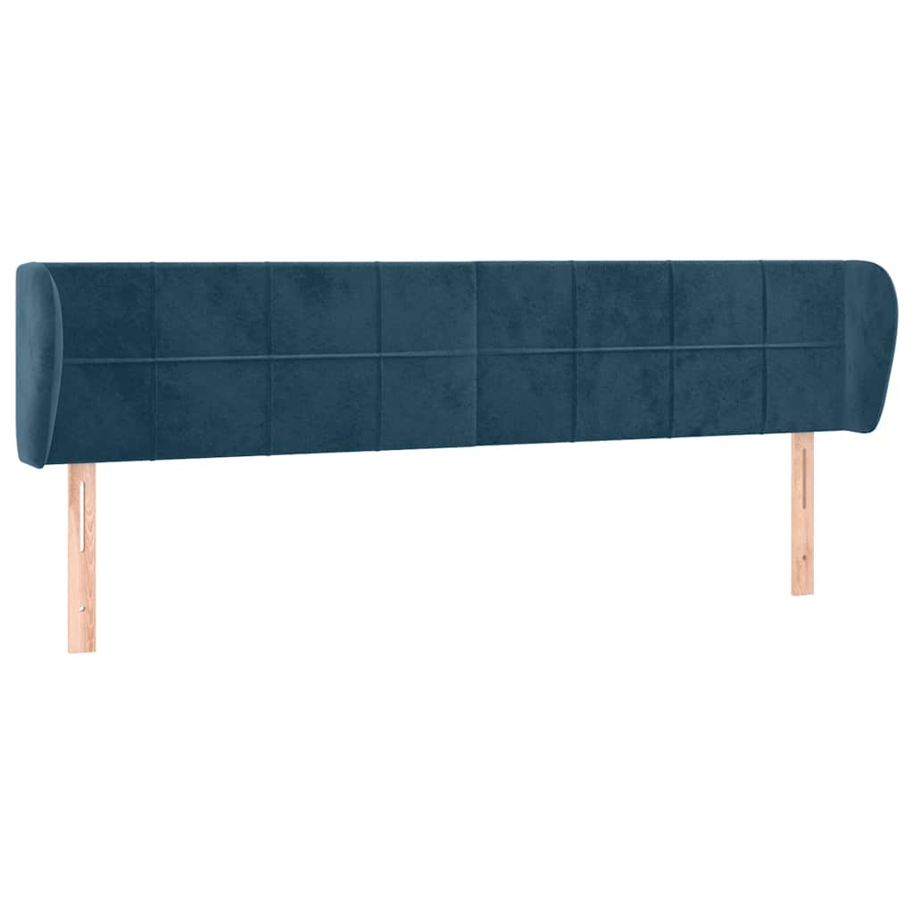 Tête de lit avec oreilles Bleu foncé 203x23x78/88 cm Velours - XIOS