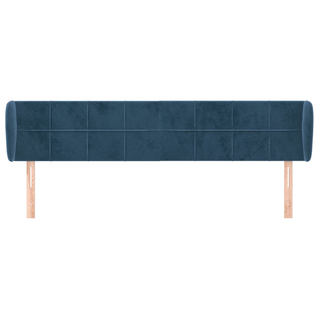 Tête de lit avec oreilles Bleu foncé 203x23x78/88 cm Velours - XIOS