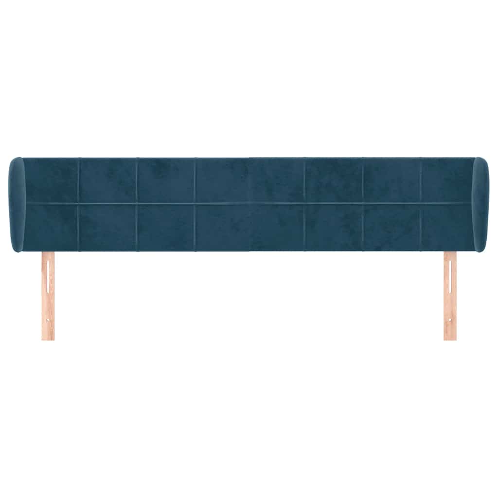 Tête de lit avec oreilles Bleu foncé 203x23x78/88 cm Velours - XIOS