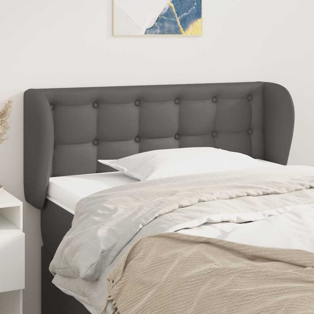 Tête de lit avec oreilles Gris 93x23x78/88 cm Similicuir - XIOS