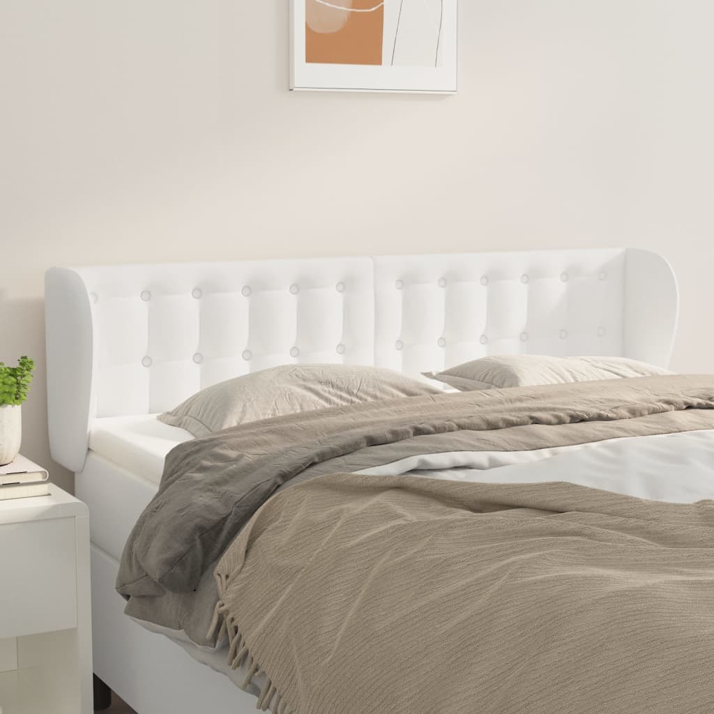 Tête de lit avec oreilles Blanc 147x23x78/88 cm Similicuir - XIOS