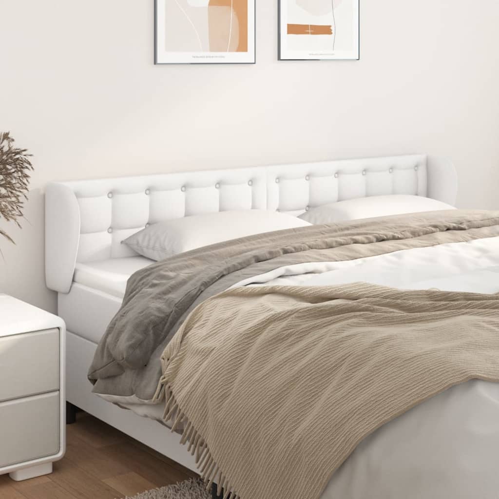 Tête de lit avec oreilles Blanc 163x23x78/88 cm Similicuir - XIOS