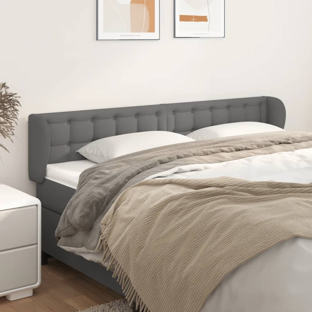 Tête de lit avec oreilles Gris 163x23x78/88 cm Similicuir - XIOS