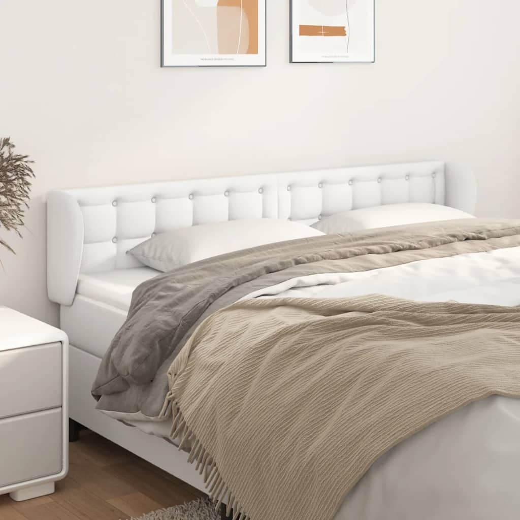 Tête de lit avec oreilles Blanc 203x23x78/88 cm Similicuir - XIOS