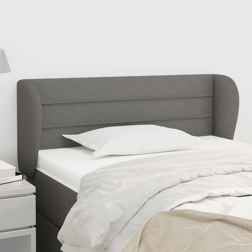Tête de lit avec oreilles Gris foncé 93x23x78/88 cm Tissu - XIOS
