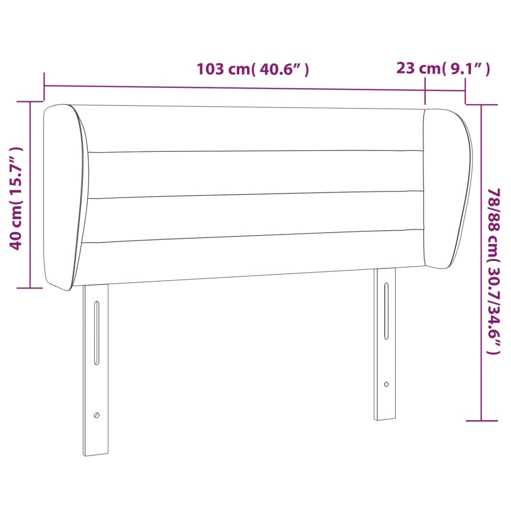 Tête de lit avec oreilles Bleu 103x23x78/88 cm Tissu - XIOS