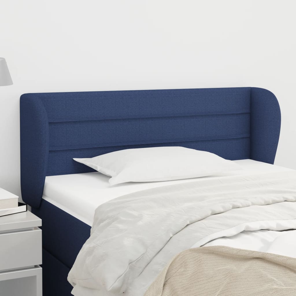 Tête de lit avec oreilles Bleu 103x23x78/88 cm Tissu - XIOS
