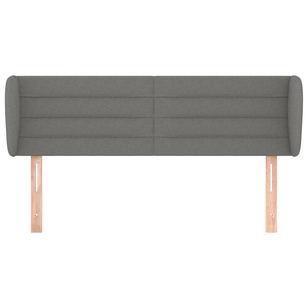 Tête de lit avec oreilles Gris foncé 147x23x78/88 cm Tissu - XIOS
