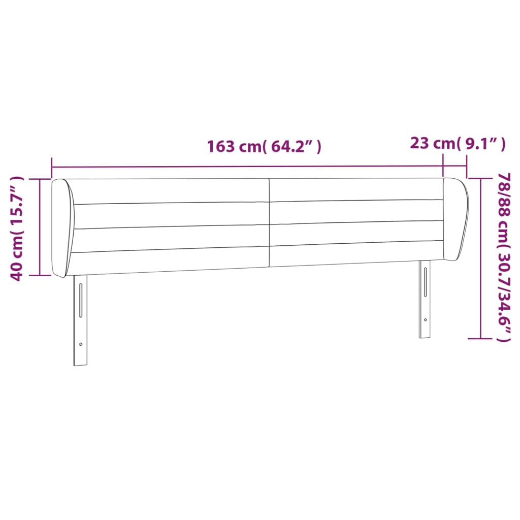 Tête de lit avec oreilles Crème 163x23x78/88 cm Tissu - XIOS