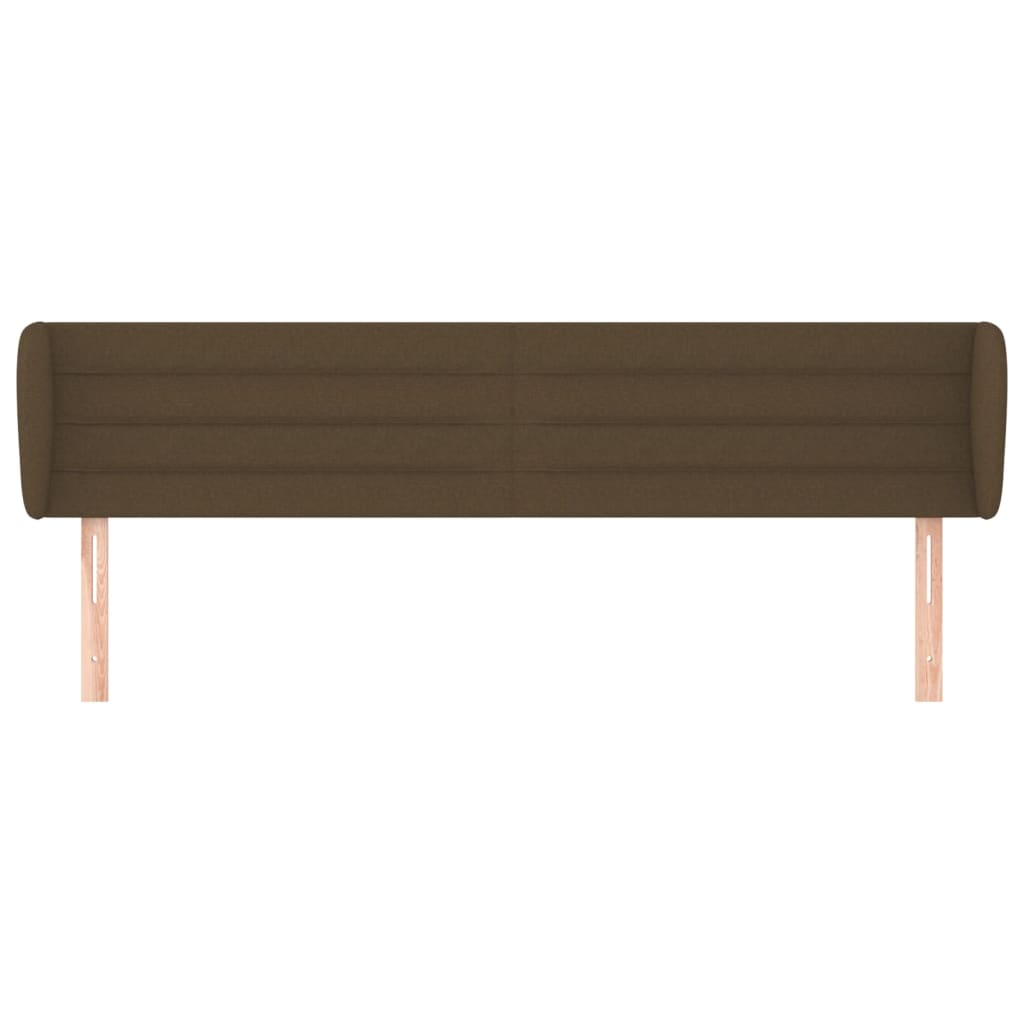Tête de lit avec oreilles Marron foncé 183x23x78/88 cm Tissu - XIOS