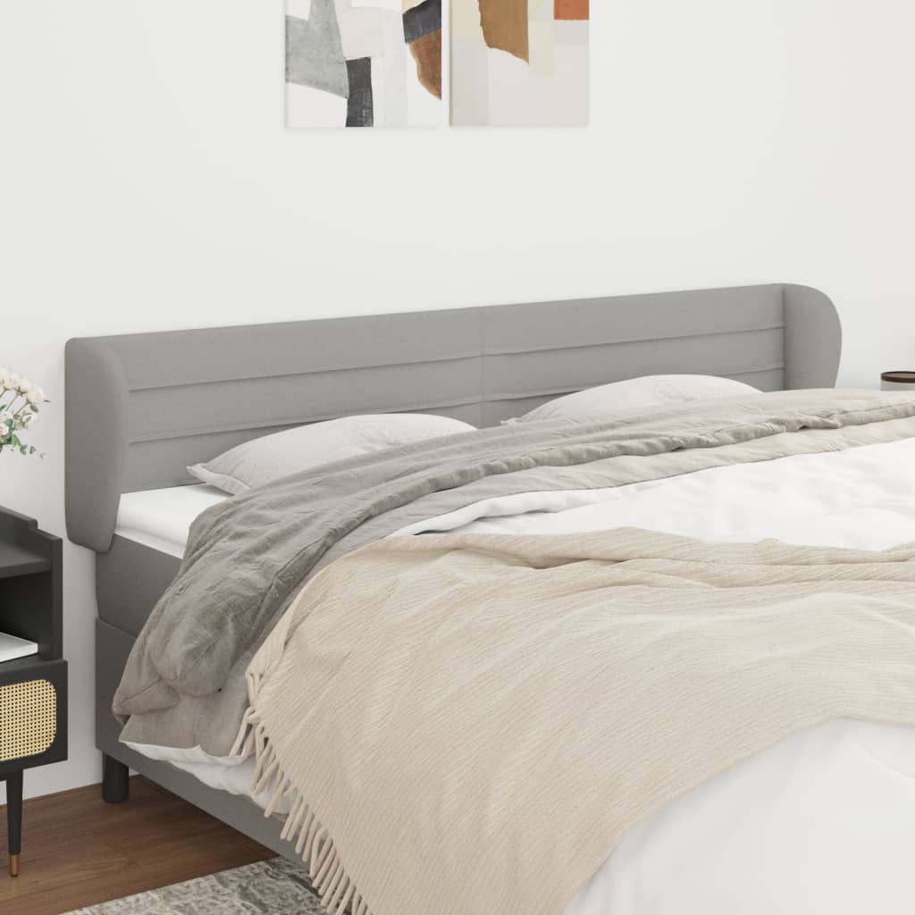 Tête de lit avec oreilles Gris clair 203x23x78/88 cm Tissu - XIOS