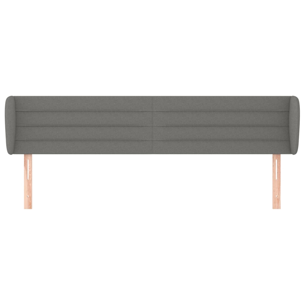 Tête de lit avec oreilles Gris foncé 203x23x78/88 cm Tissu - XIOS