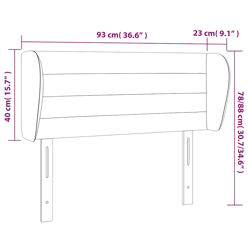Tête de lit avec oreilles Vert foncé 93x23x78/88 cm Velours - XIOS