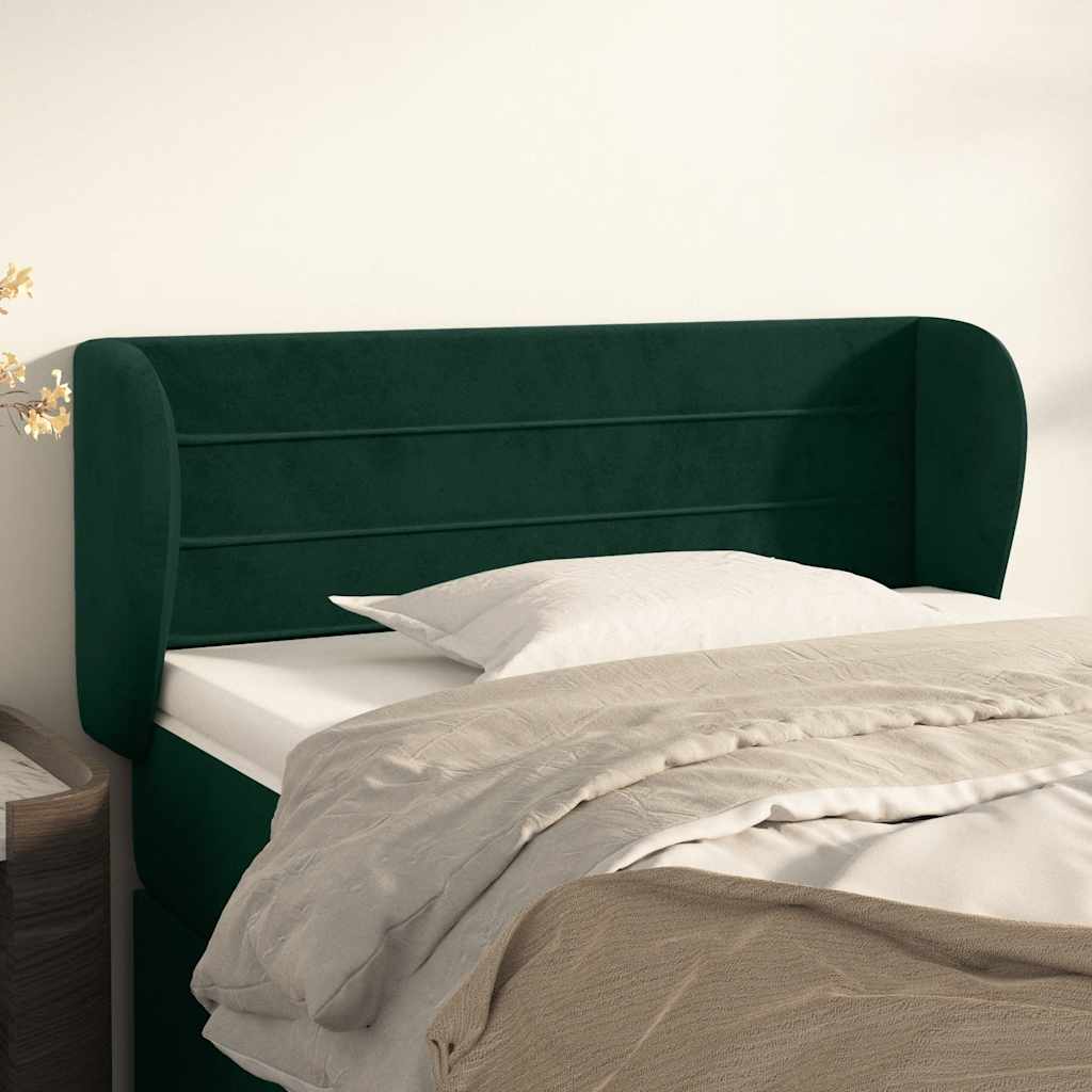 Tête de lit avec oreilles Vert foncé 93x23x78/88 cm Velours - XIOS
