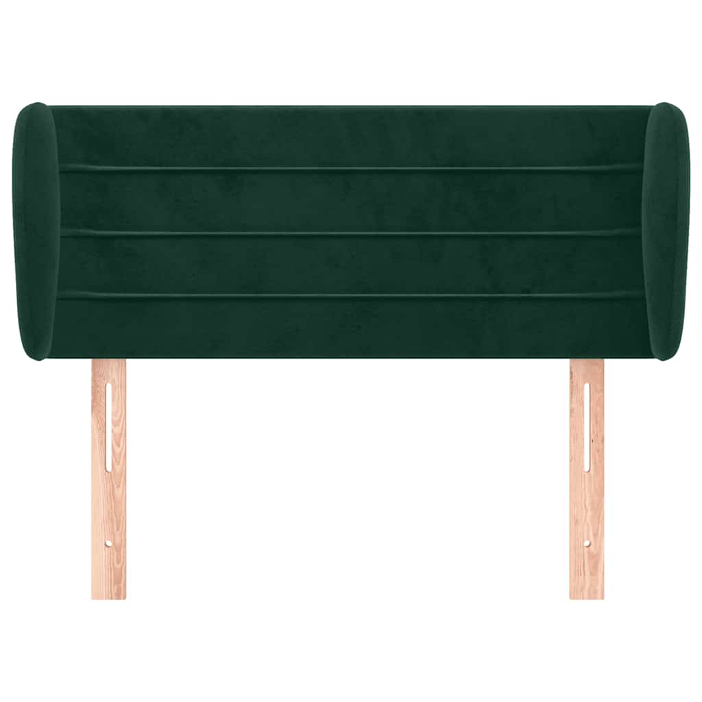 Tête de lit avec oreilles Vert foncé 103x23x78/88 cm Velours - XIOS
