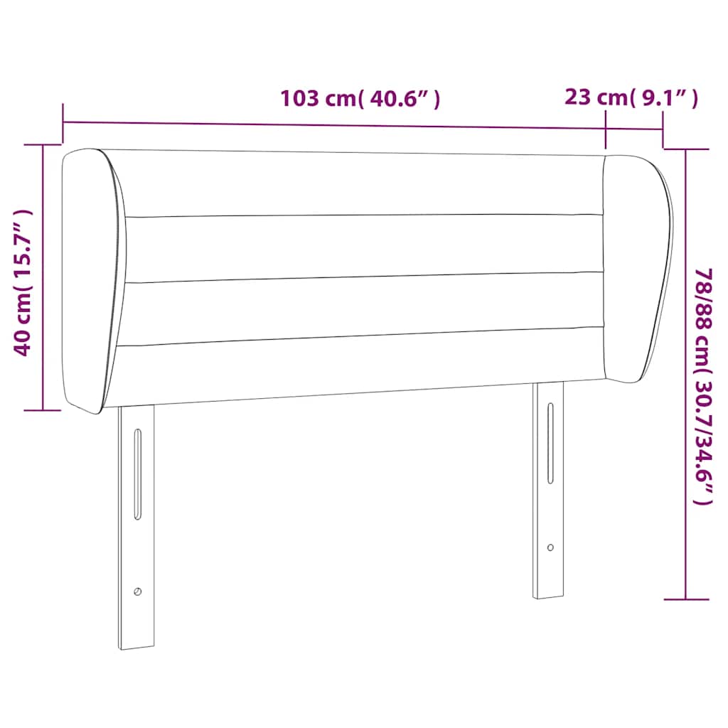 Tête de lit avec oreilles Vert foncé 103x23x78/88 cm Velours - XIOS