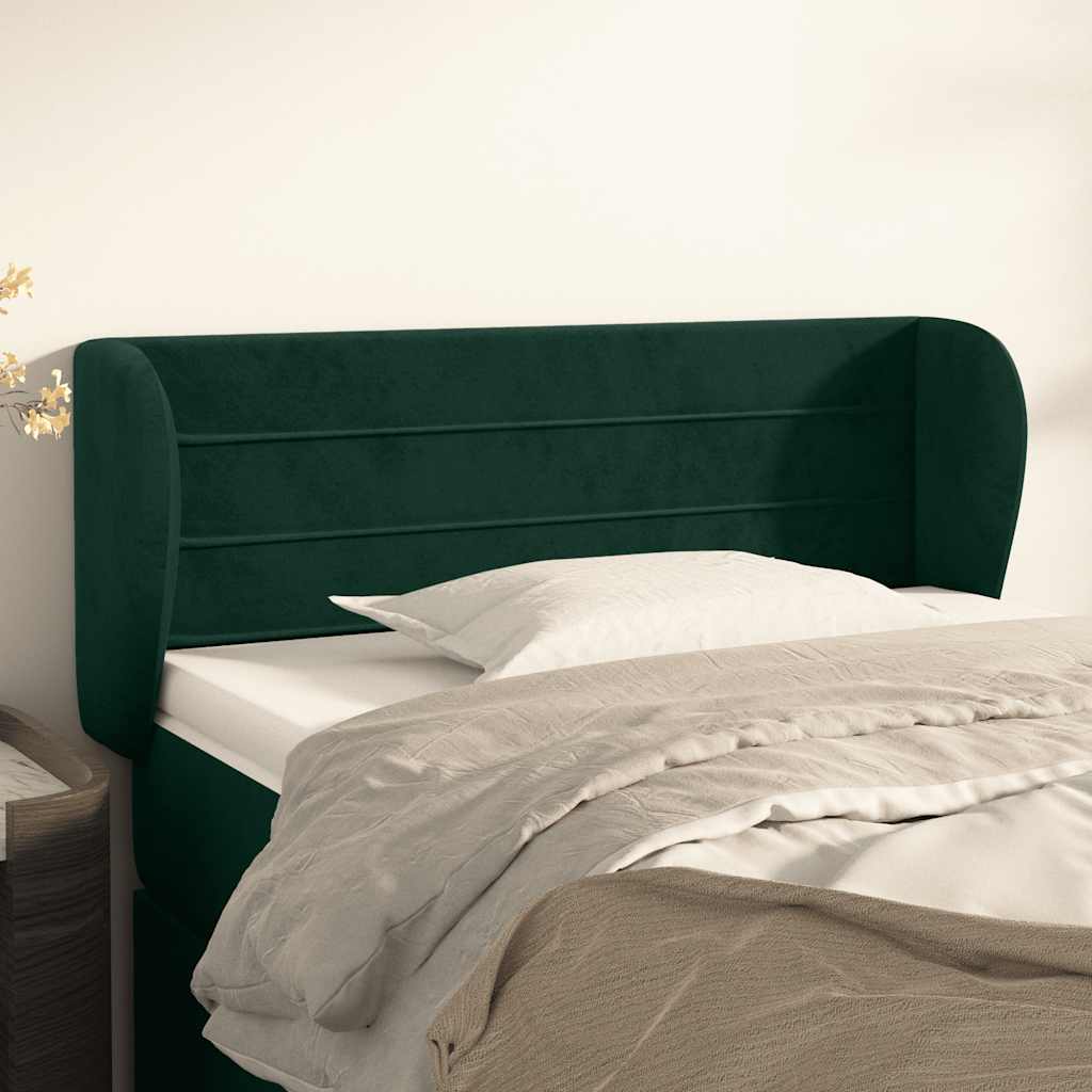 Tête de lit avec oreilles Vert foncé 103x23x78/88 cm Velours - XIOS
