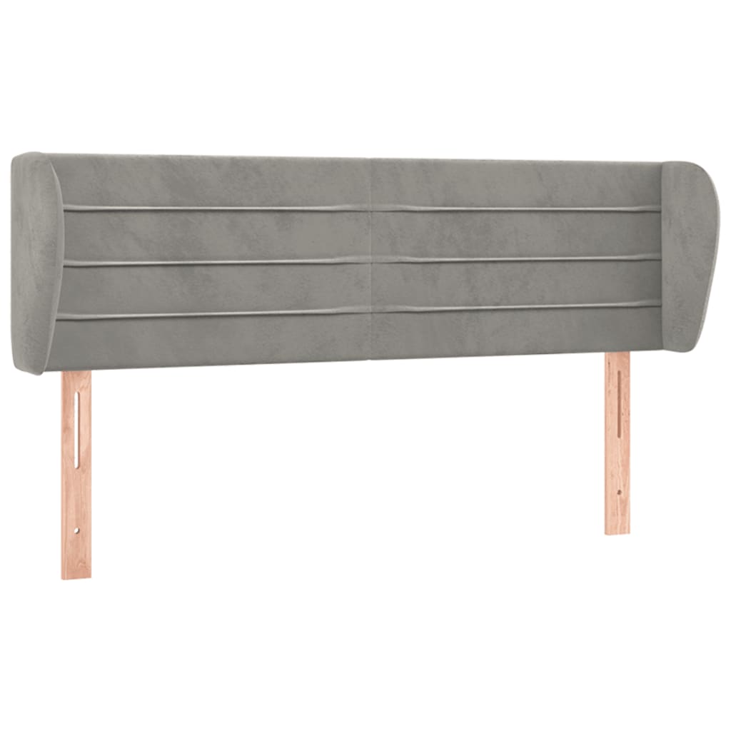 Tête de lit avec oreilles Gris clair 147x23x78/88 cm Velours - XIOS