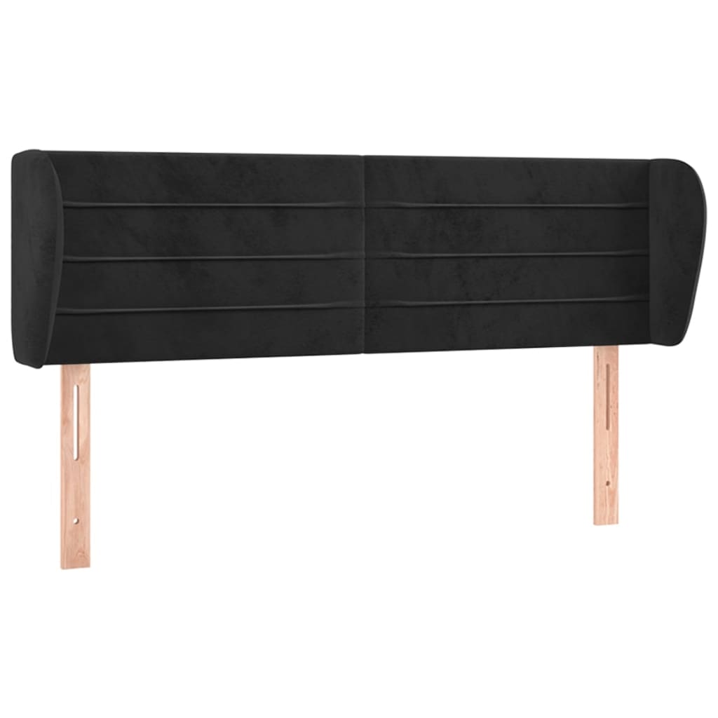 Tête de lit avec oreilles Noir 147x23x78/88 cm Velours - XIOS