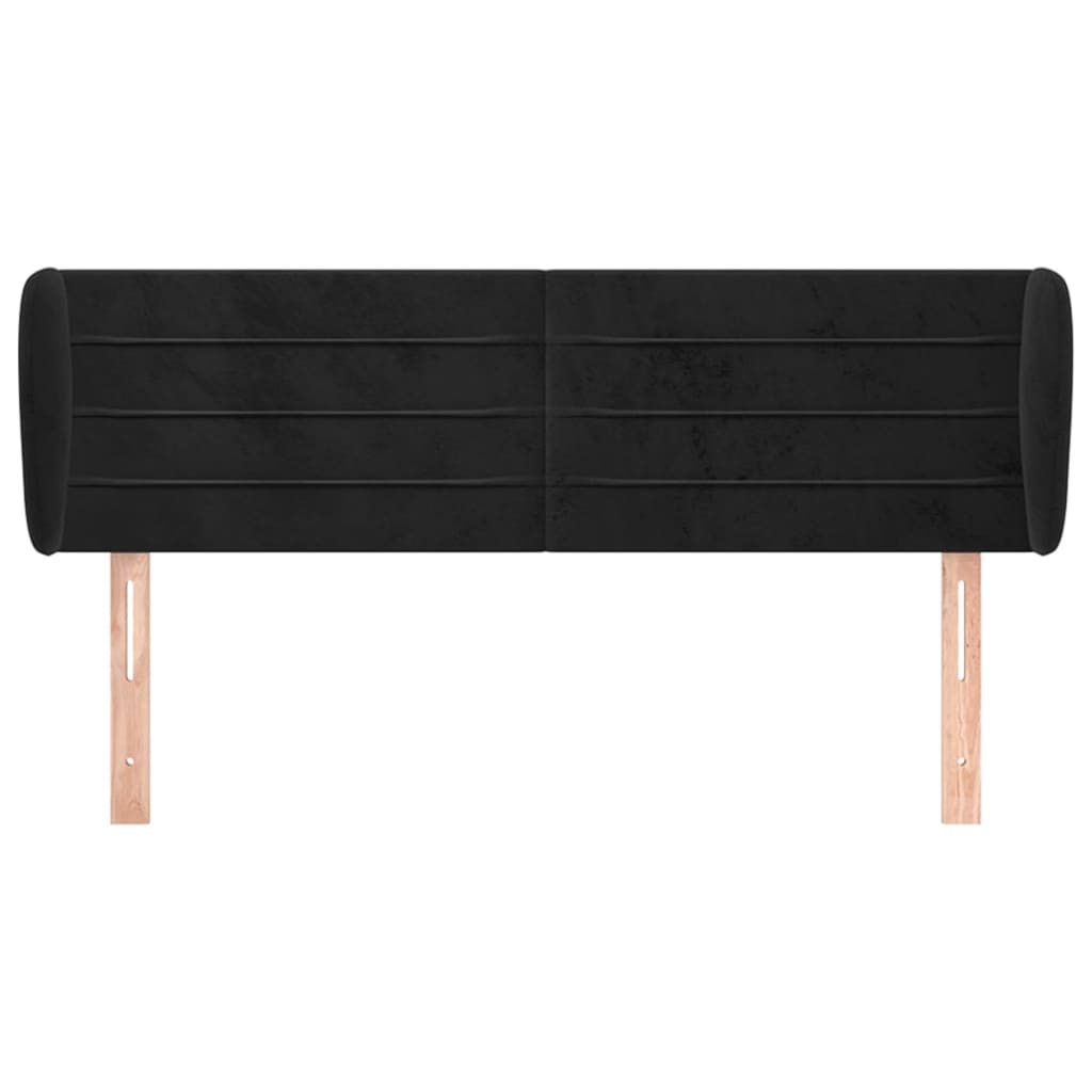 Tête de lit avec oreilles Noir 147x23x78/88 cm Velours - XIOS