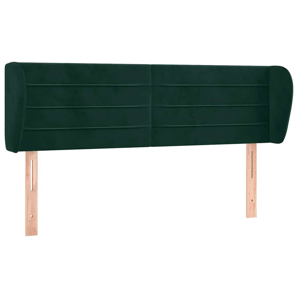 Tête de lit avec oreilles Vert foncé 147x23x78/88 cm Velours - XIOS