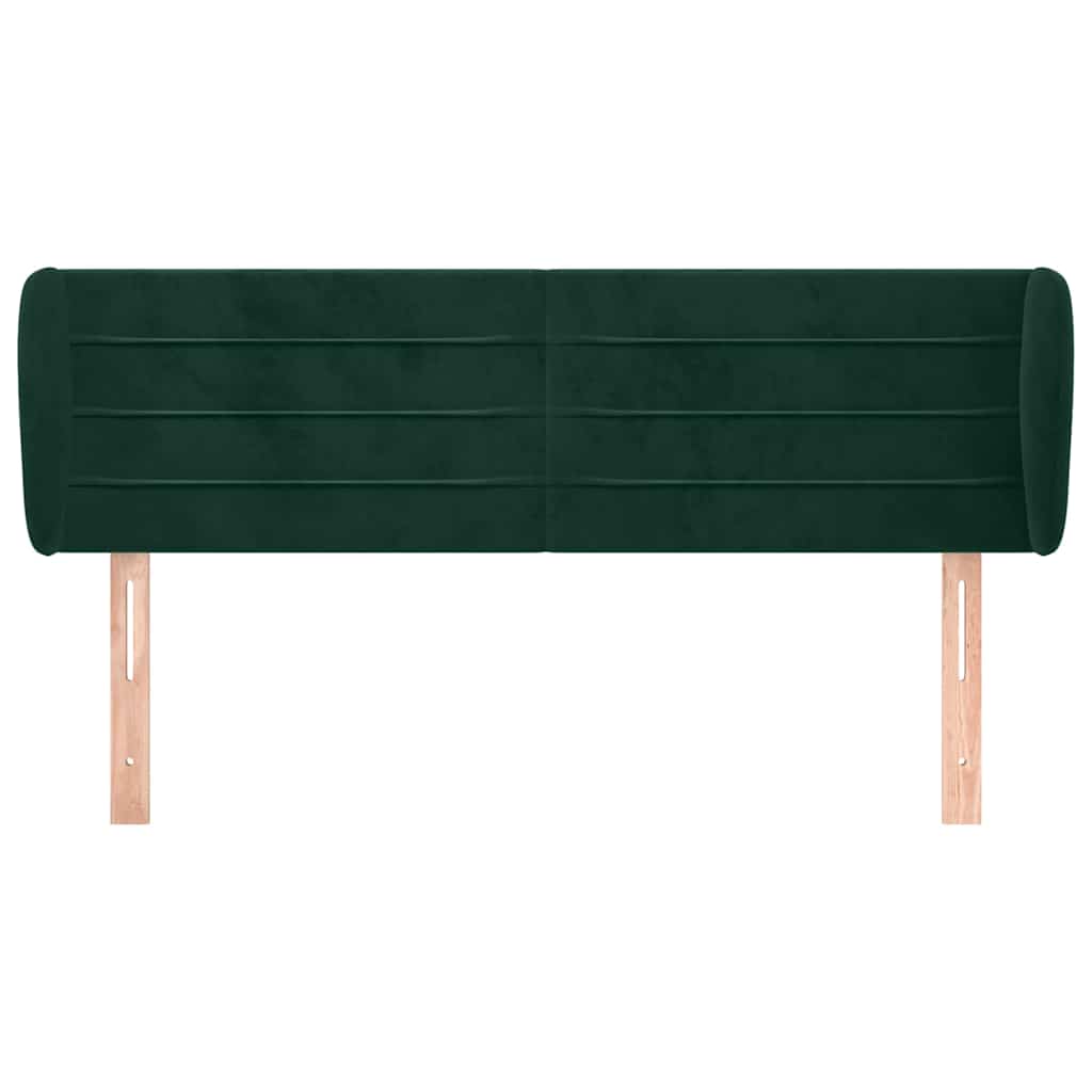 Tête de lit avec oreilles Vert foncé 147x23x78/88 cm Velours - XIOS