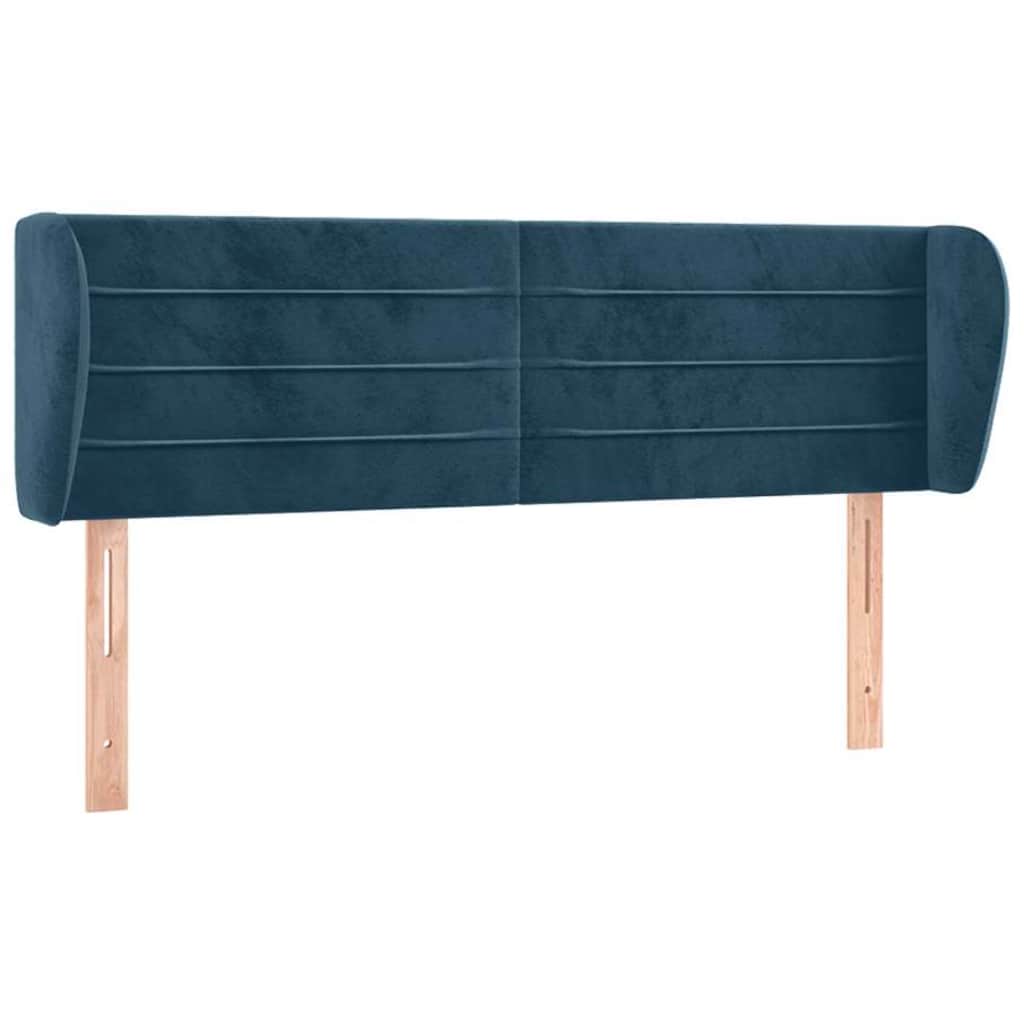 Tête de lit avec oreilles Bleu foncé 147x23x78/88 cm Velours - XIOS