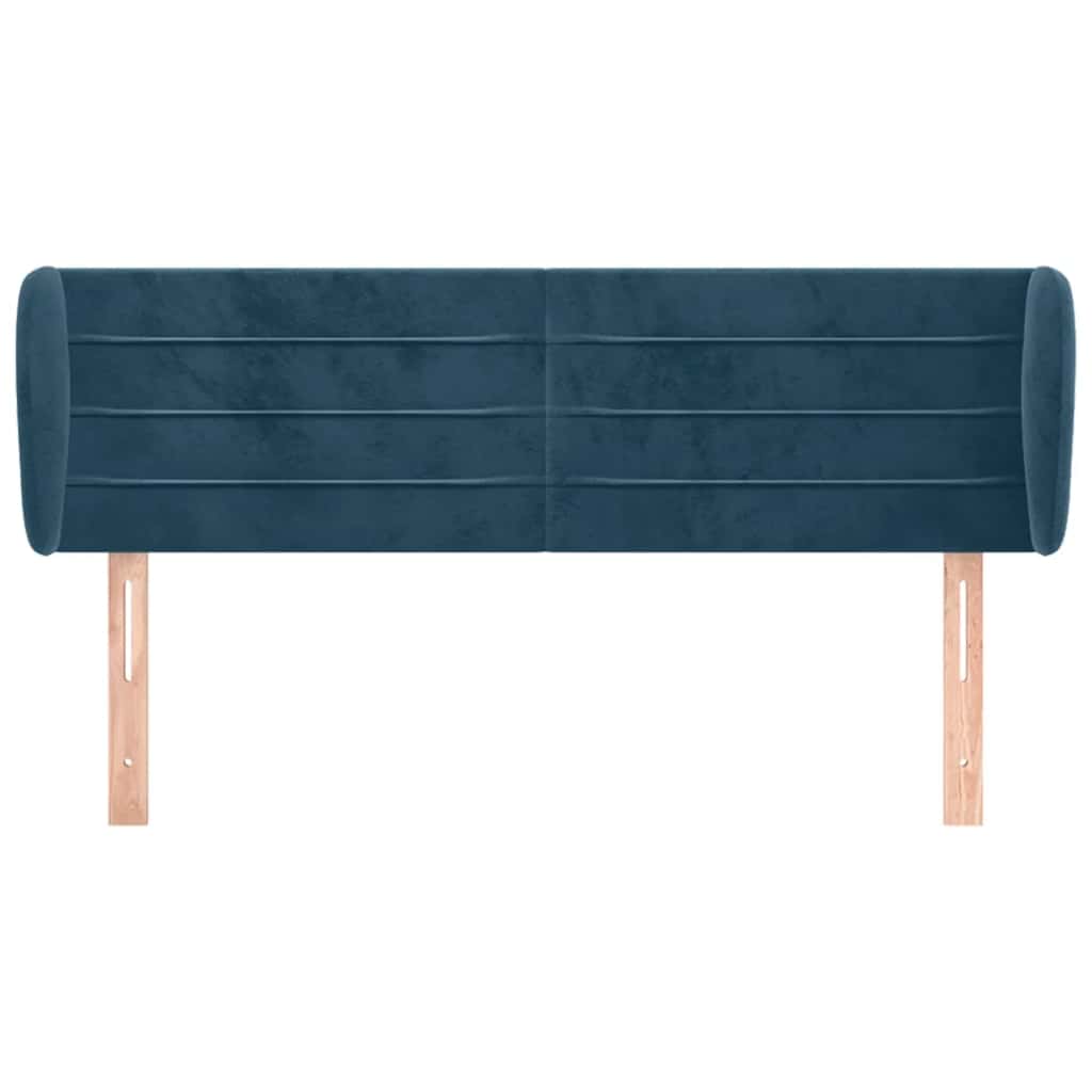 Tête de lit avec oreilles Bleu foncé 147x23x78/88 cm Velours - XIOS