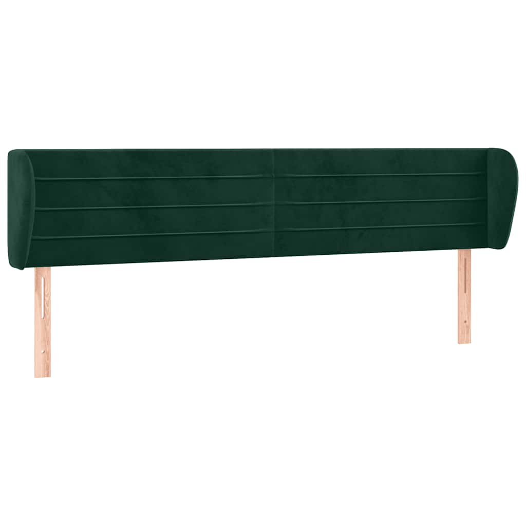 Tête de lit avec oreilles Vert foncé 163x23x78/88 cm Velours - XIOS