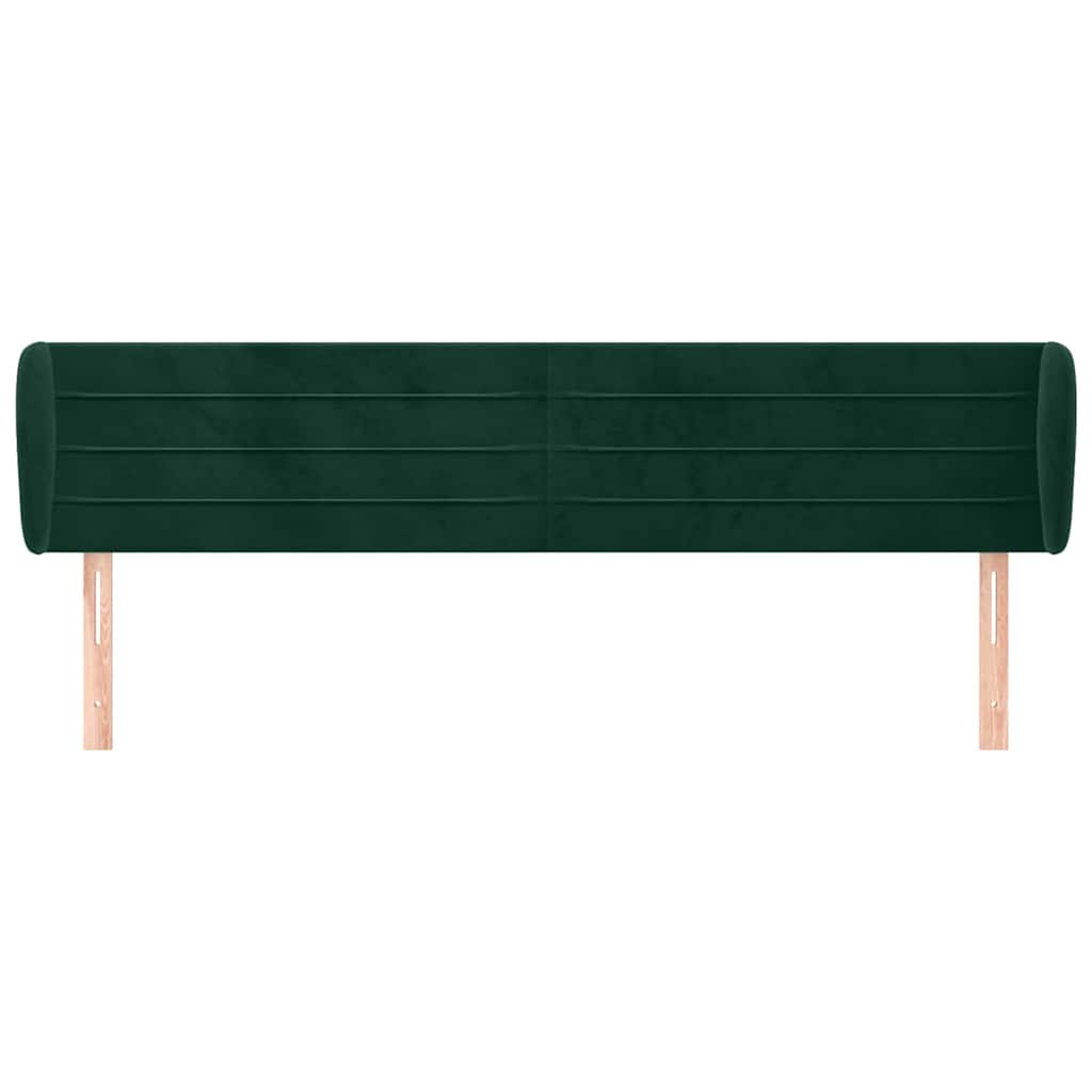 Tête de lit avec oreilles Vert foncé 163x23x78/88 cm Velours - XIOS