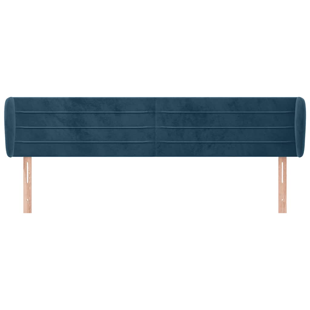 Tête de lit avec oreilles Bleu foncé 163x23x78/88 cm Velours - XIOS