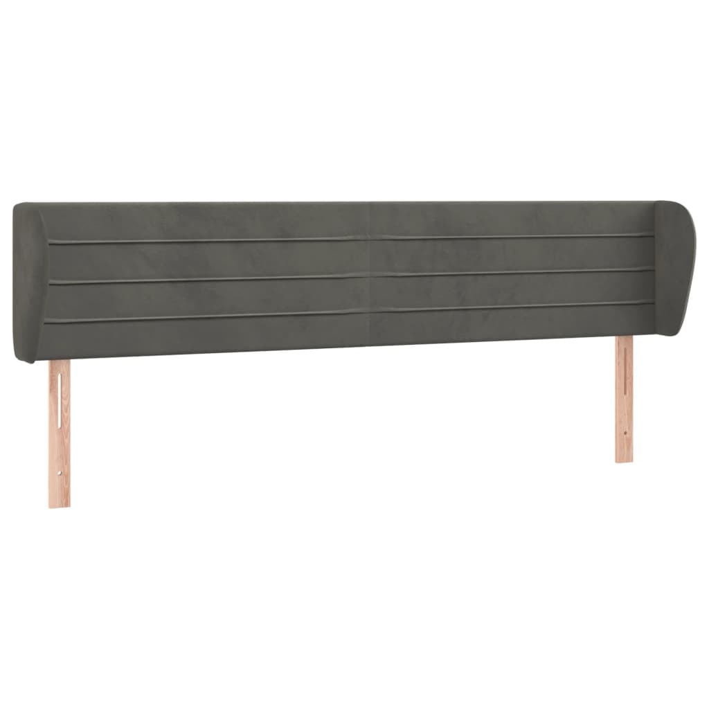 Tête de lit avec oreilles Gris foncé 183x23x78/88 cm Velours - XIOS