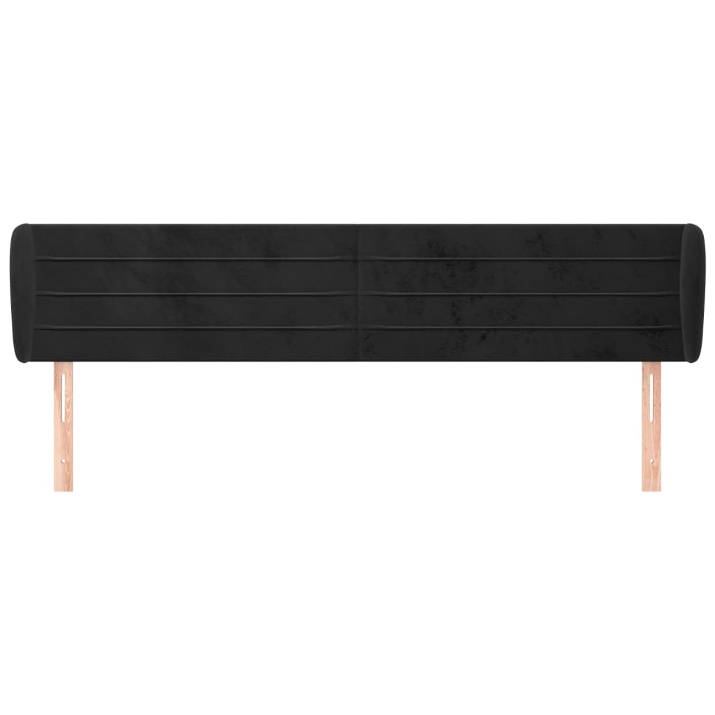 Tête de lit avec oreilles Noir 183x23x78/88 cm Velours - XIOS
