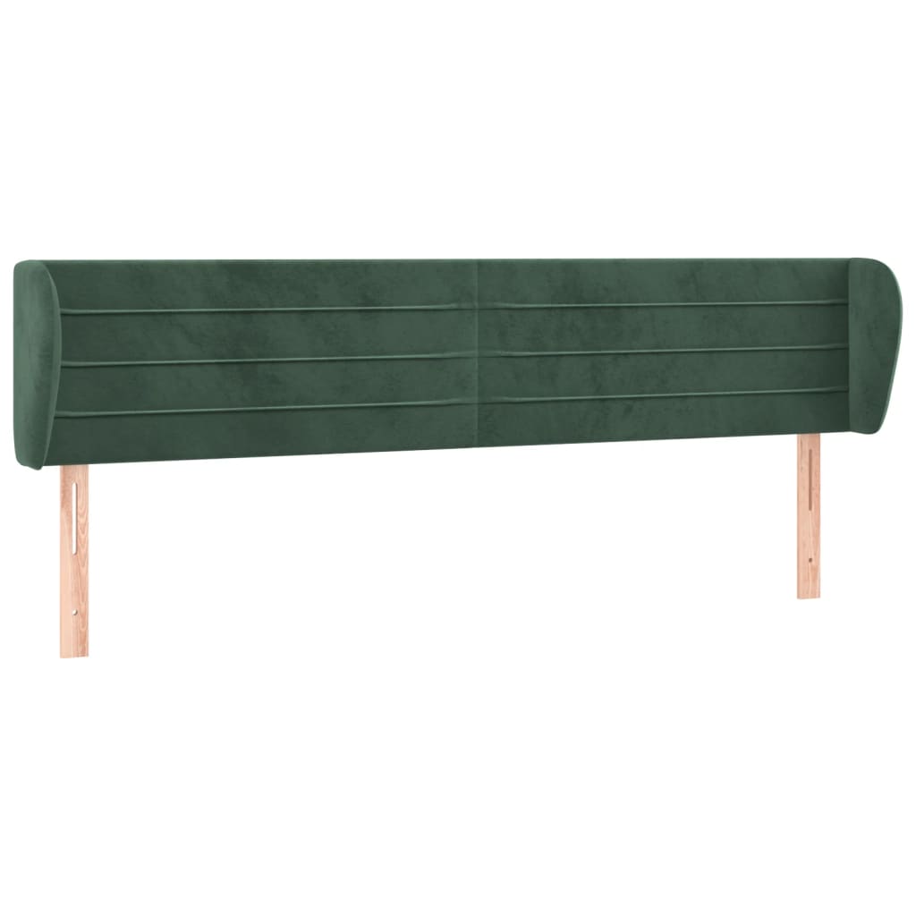 Tête de lit avec oreilles Vert foncé 183x23x78/88 cm Velours - XIOS