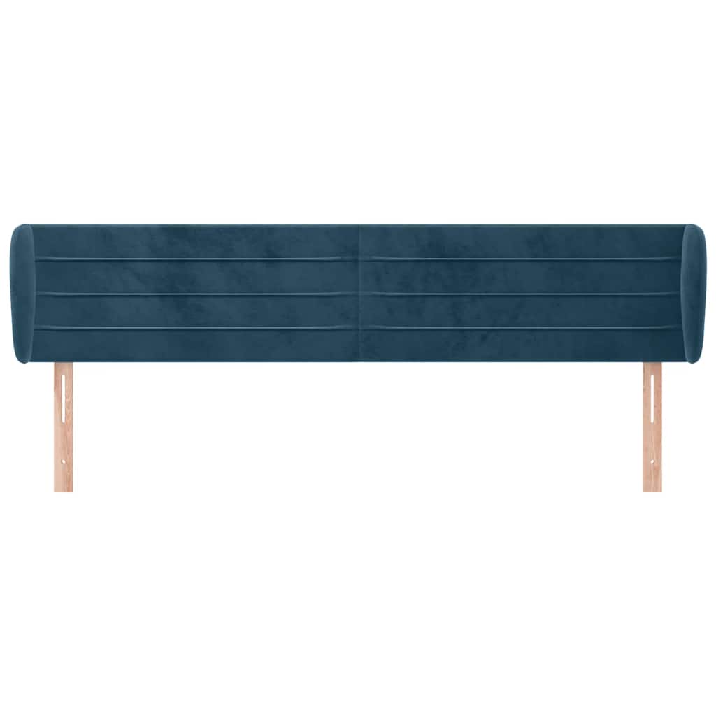 Tête de lit avec oreilles Bleu foncé 183x23x78/88 cm Velours - XIOS
