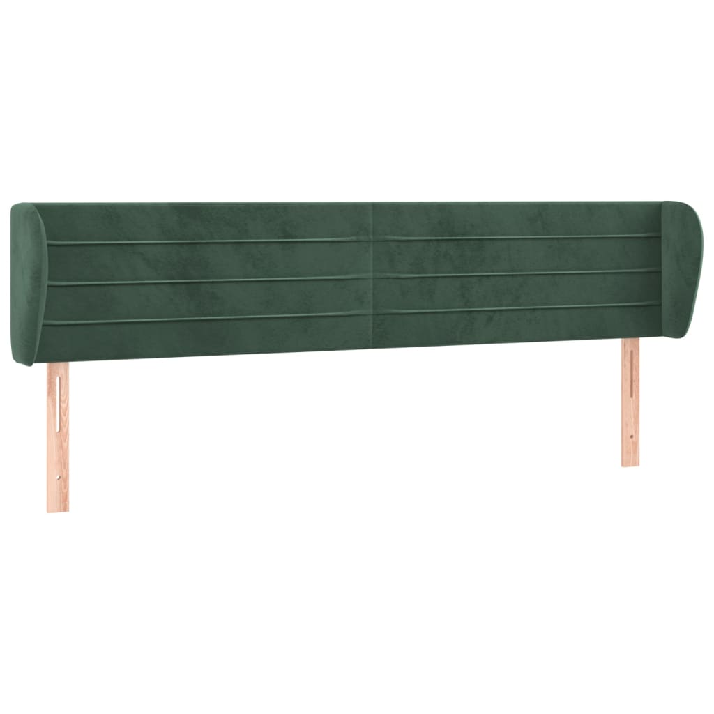 Tête de lit avec oreilles Vert foncé 203x23x78/88 cm Velours - XIOS