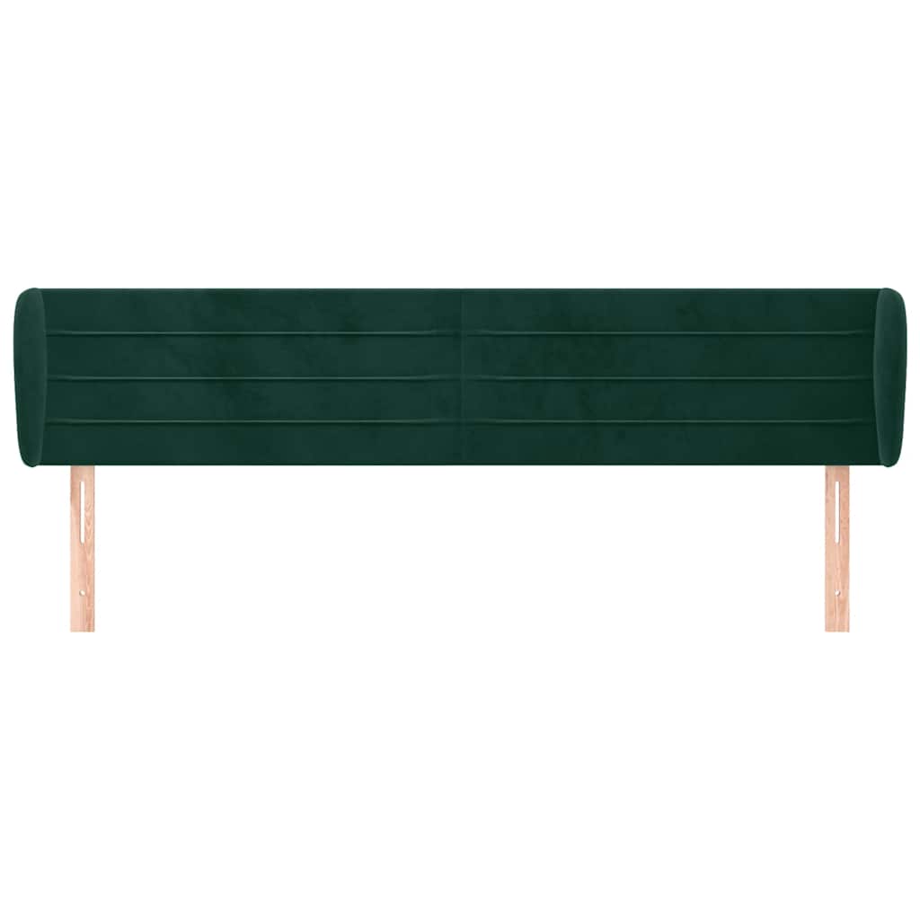 Tête de lit avec oreilles Vert foncé 203x23x78/88 cm Velours - XIOS