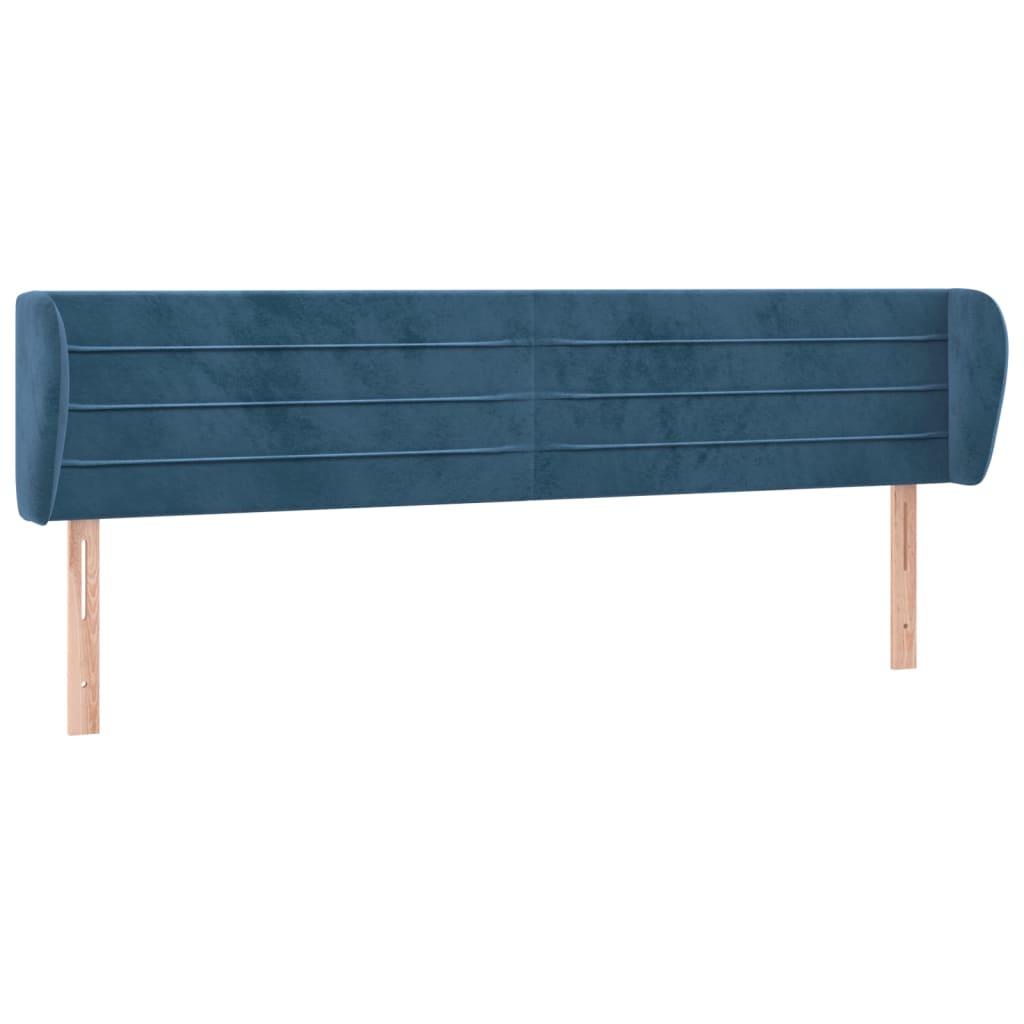 Tête de lit avec oreilles Bleu foncé 203x23x78/88 cm Velours - XIOS