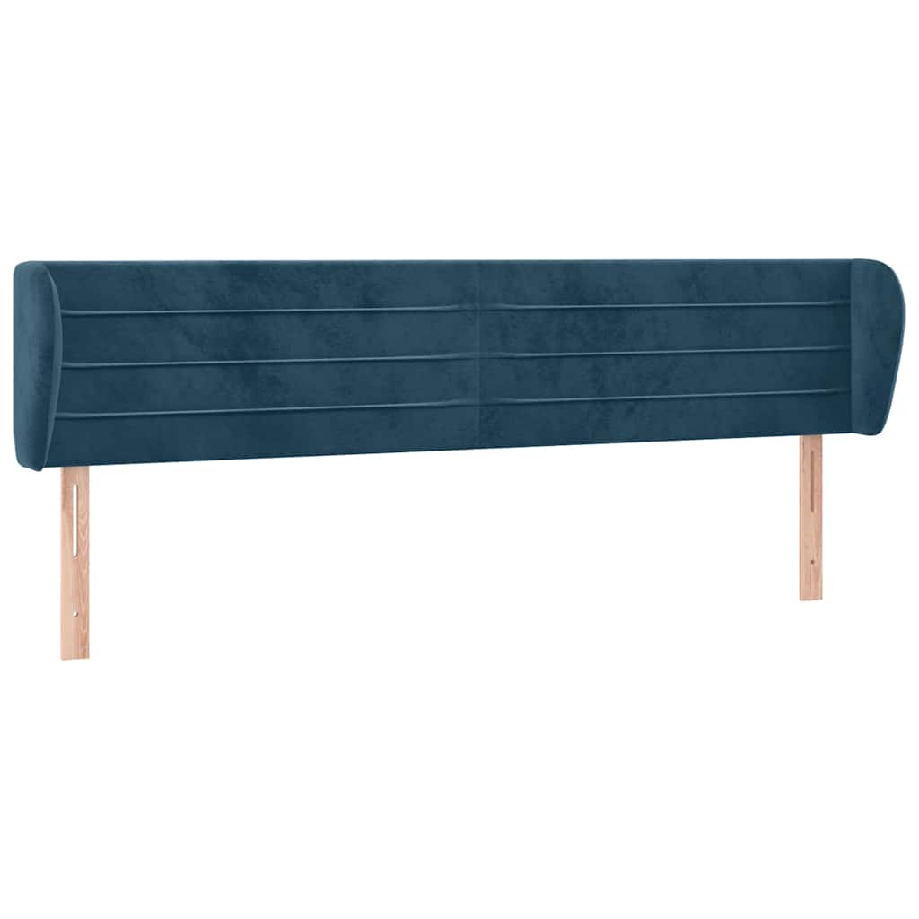Tête de lit avec oreilles Bleu foncé 203x23x78/88 cm Velours - XIOS