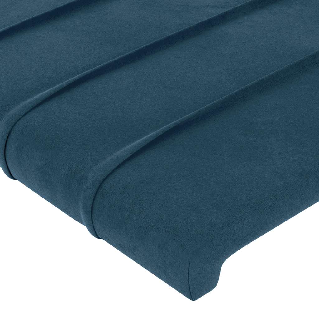 Tête de lit avec oreilles Bleu foncé 203x23x78/88 cm Velours - XIOS
