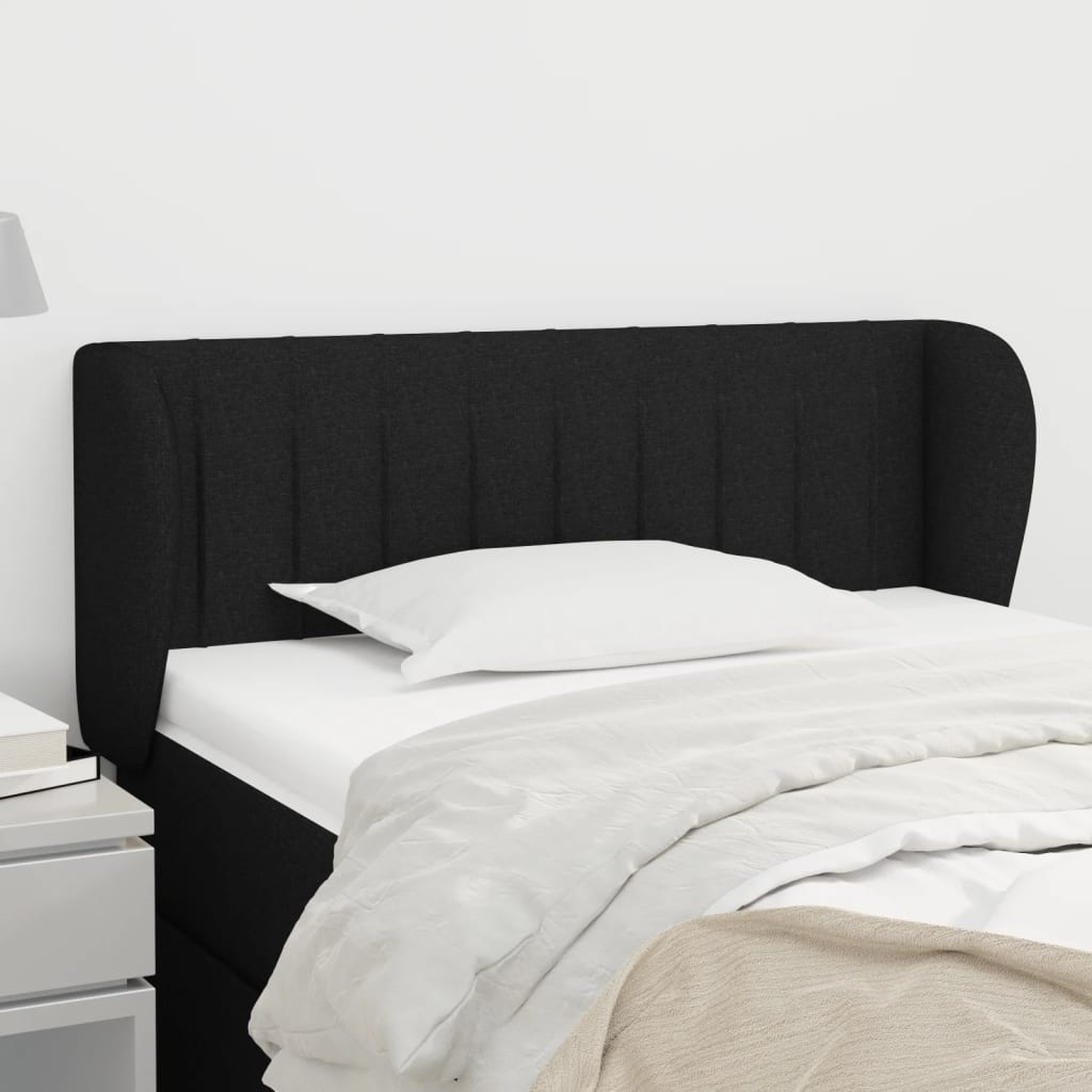 Tête de lit avec oreilles Noir 83x23x78/88 cm Tissu - XIOS