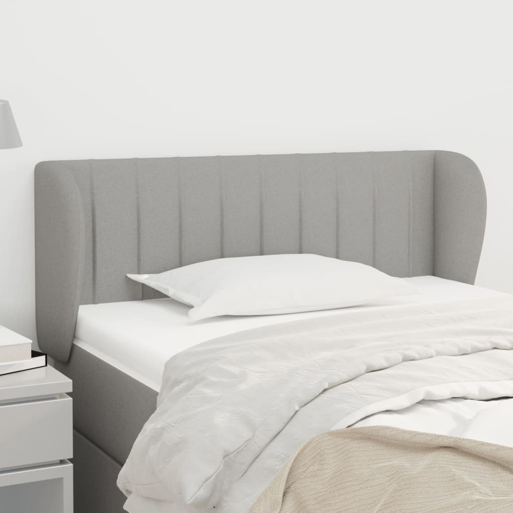 Tête de lit avec oreilles Gris clair 93x23x78/88 cm Tissu - XIOS