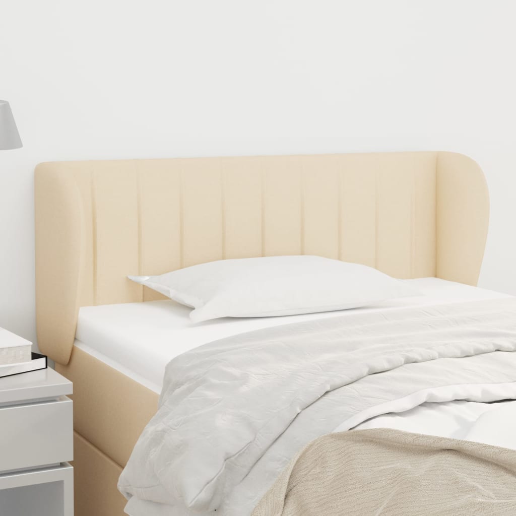 Tête de lit avec oreilles Crème 93x23x78/88 cm Tissu - XIOS
