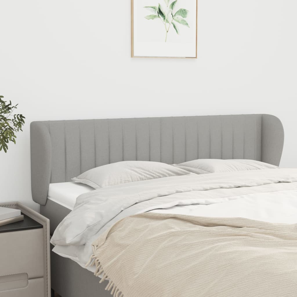 Tête de lit avec oreilles Gris clair 147x23x78/88 cm Tissu - XIOS