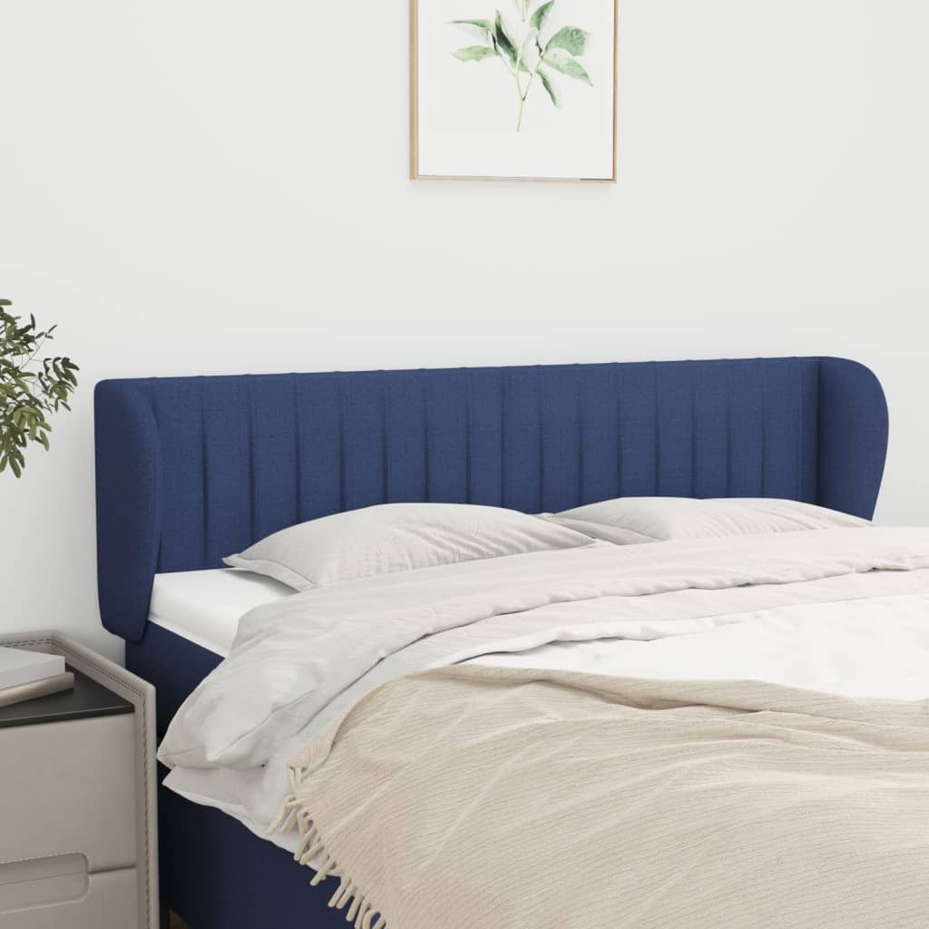 Tête de lit avec oreilles Bleu 147x23x78/88 cm Tissu - XIOS
